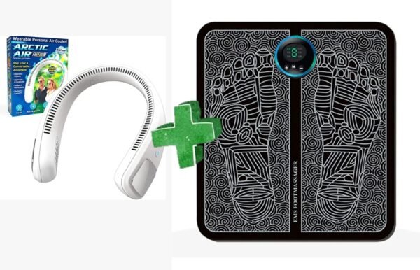 Masajeador Pies + ventilador de cuello